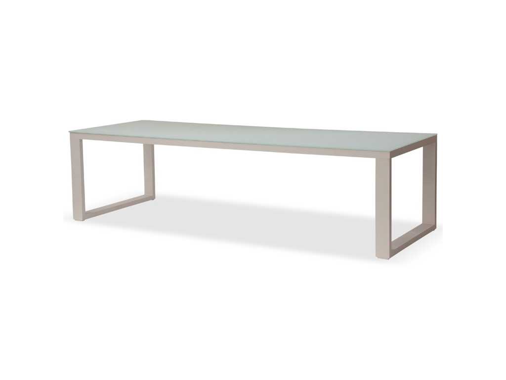 Meubili - Demi-Linate table 280*100 alu white / glass white