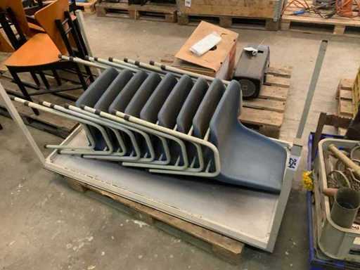 Canteen table and 9 stacking chairs