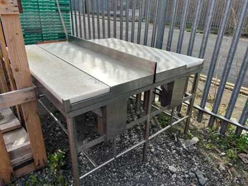 Vistrim-/filettafel Roestvrijstalen snijtafel