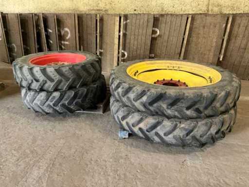 Serie BKT di pneumatici a fila con cerchi.