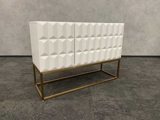 Buffet 3D bianco/oro 120cm
