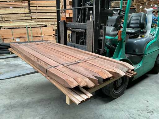 Azobé Hartholz-Gartenpfosten, spitz 200x6,5x6,5 cm (11x)