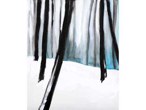 Stéphane Le Maou - Forêt d’hiver - acryl op doek - 60x50 cm - 2008