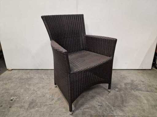 2 x Luxury Lounge - Wickerzetel Sardinia met Armleuning Java Brown