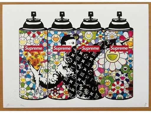 DEATH NYC : Banksy Flowers Thrower & Murakami Sprays