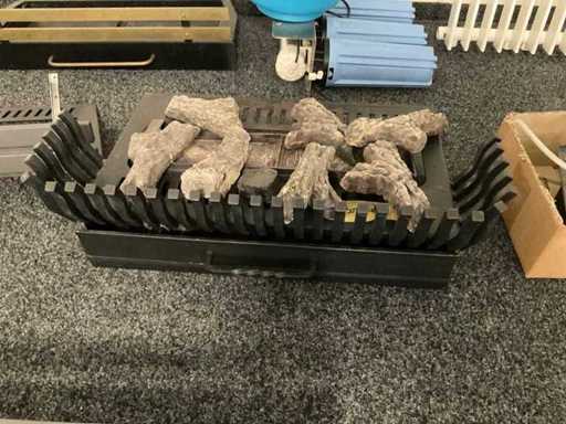 Set de arzător Bigfire cu bloc de sticlă și set de bușteni