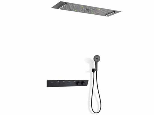 Mawialux exclusieve inbouw regendouche met 5 functies en bluetooth - mat zwart