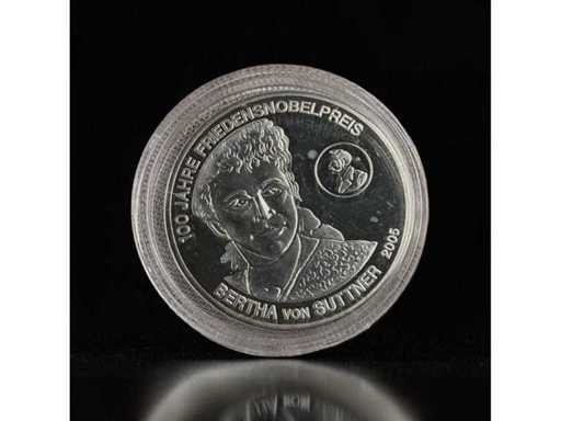 10 Freiheit Bertha von Suttner 100 Jahre Friedensnobelpreis 2005 Medaille 40 mm Gratis EU-Versand
