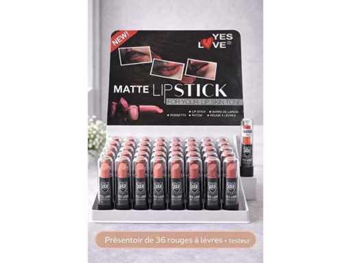 Set of 36 lipsticks plus tester in their display