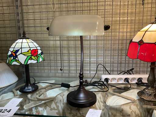 Bureaulamp in glaspasta