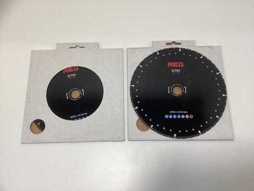 (2x) CZERWONY Diamentowy Tarcza Piły K701 - Ø230mm x 22,23mm