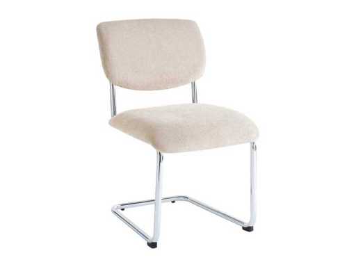 fonQ - Fero Eetkamerstoel - Rib - Beige - Eetkamerstoel (4x)