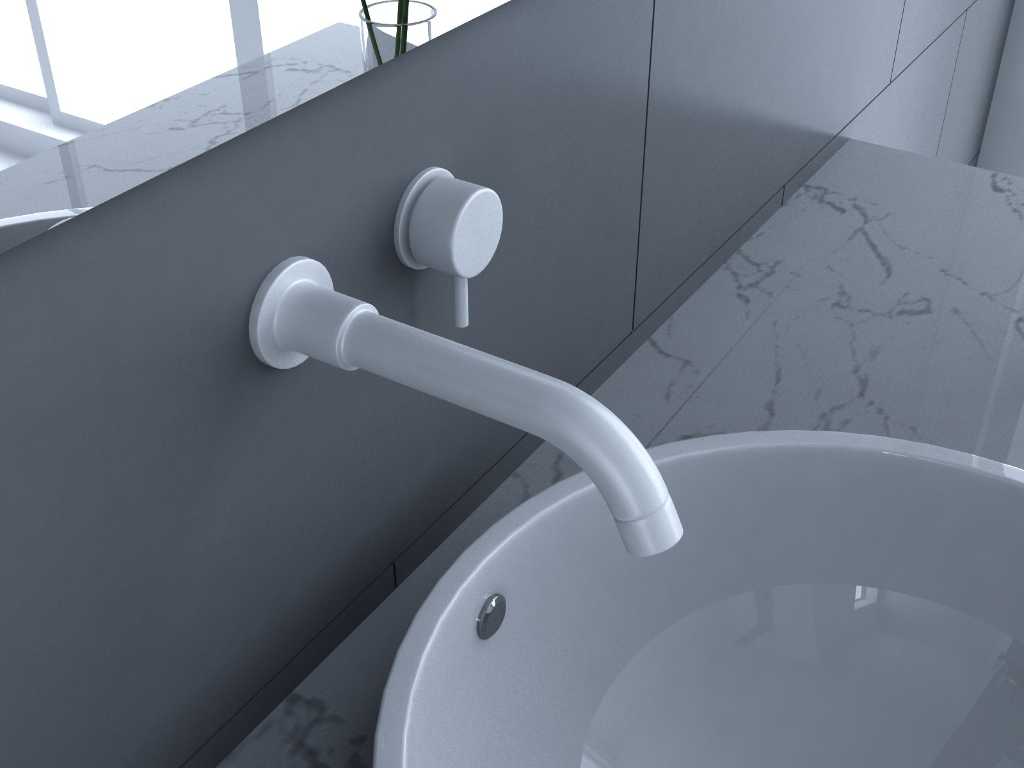 Concealed mixer tap - white