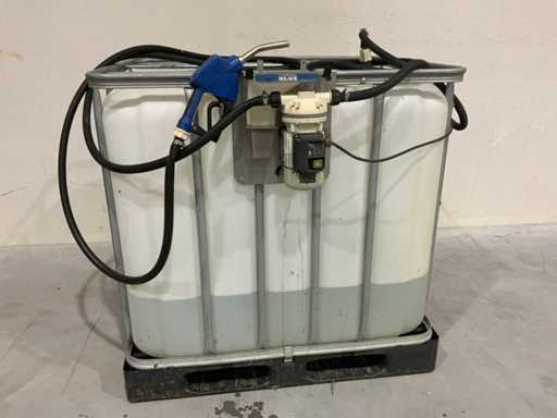 Rezervor IBC Suzzara Blue AD Blue 2017 cu motor Piusi F00201B2B fluid cu pistol de umplere