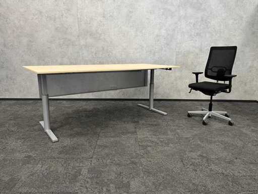 Gispen/Sedus - scrivania a manovella seduta 220x100 con sedia da ufficio