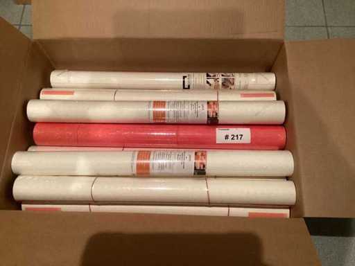 Papiertischdecken für Biertisch 16 Stück Creme, 1 Stück rot