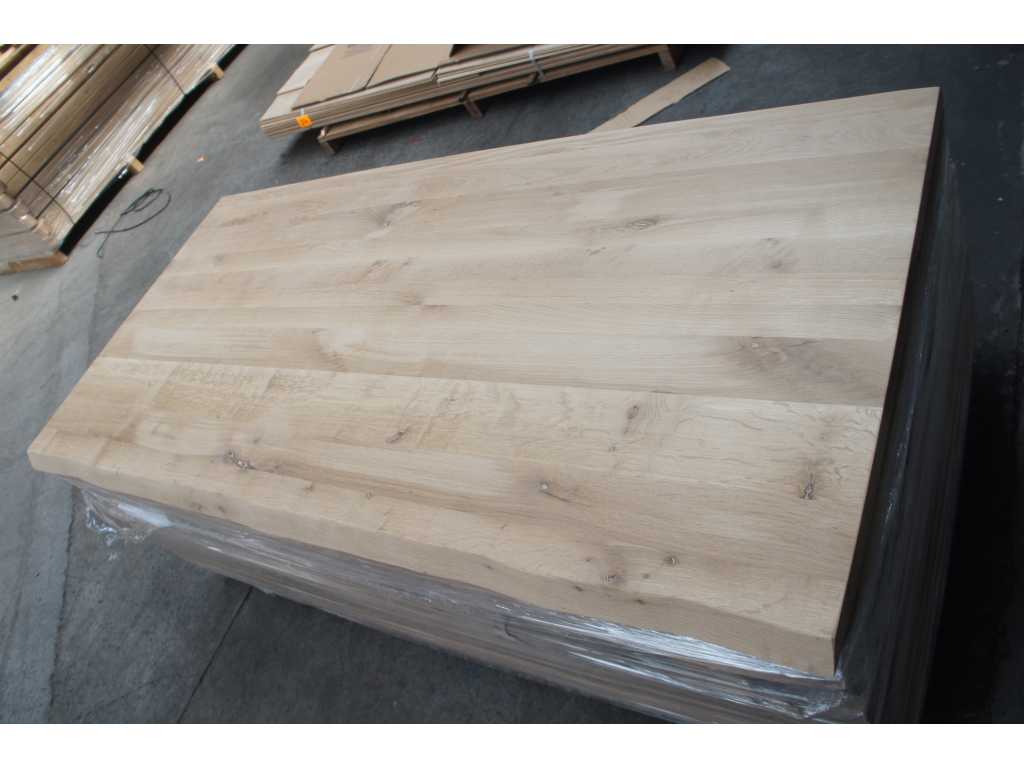 1x Plateau de table en chêne massif effet tronc d’arbre 1m80