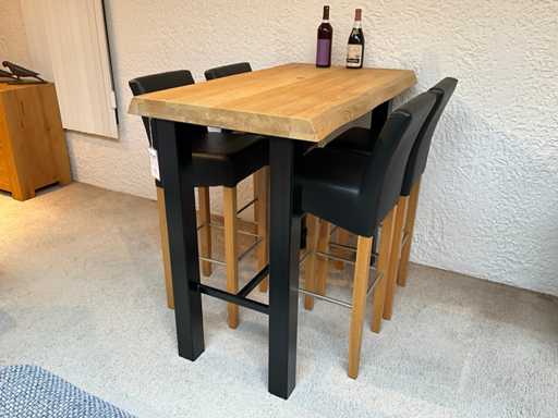 Stó? barowy Arton z blatem pnia drzewa