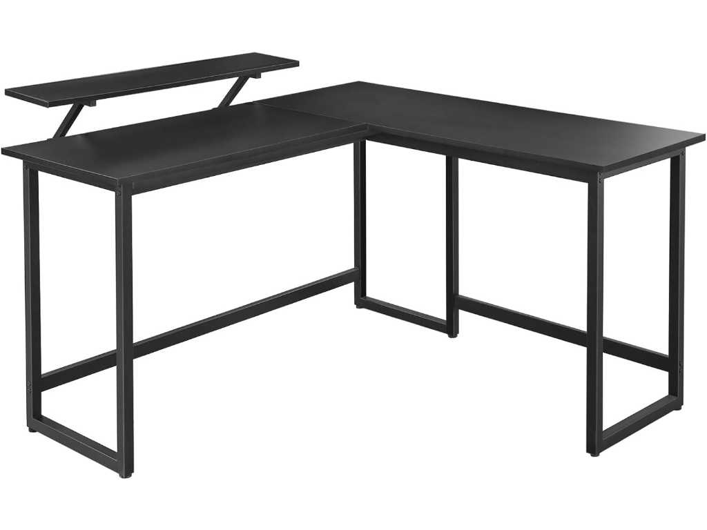 MIRA Home - Desk - Desks - Corner Desk - L-Shaped - Industrial - Black - 140x130x76'