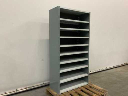 Povag Open shelf cabinet - 10 shelves black/light gray