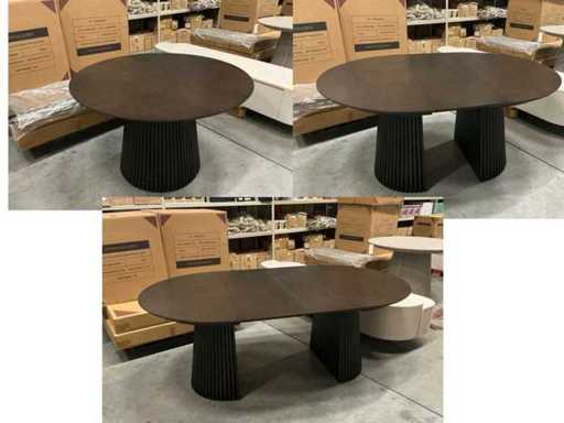 Japandi Collection Nola uitschuifbare eettafel 75x120/160/200cm dark brown