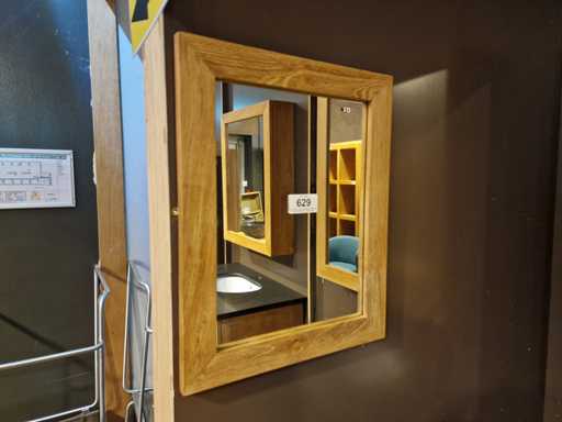 Miroir en teck 40 x H50cm avec cadre 5cm