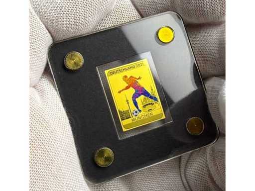 1/500 ounce Gold Bar Euro 2021 München Fine Gold 999 Duitse voetbalgeschiedenis Gratis EU-verzending