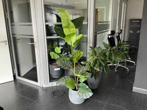 Kunstplant in pot (4x)