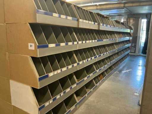 Wooden sorting bins (+/- 8 running meters)