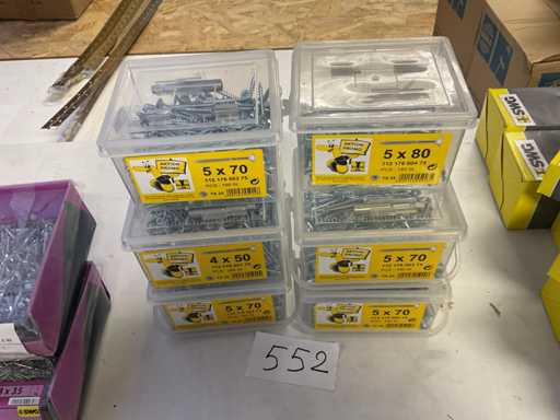 6 Eimer Holzschrauben mit Bohrern und Magnethalter