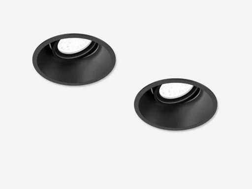 Projecteurs encastrés Solo Deep 80 x basculants, noir