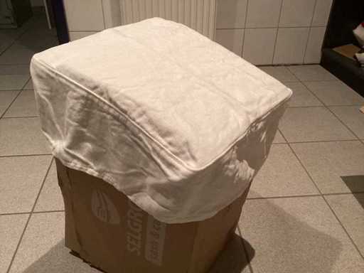 Hockerbezüge 7 Stück - Creme - feste Baumwolle