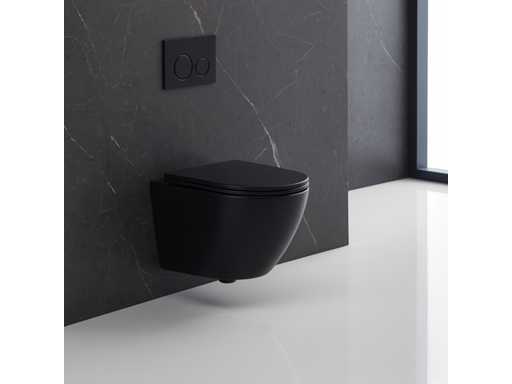 Lavinno - Design Toilettes murales Tornado Noir mat (2x)