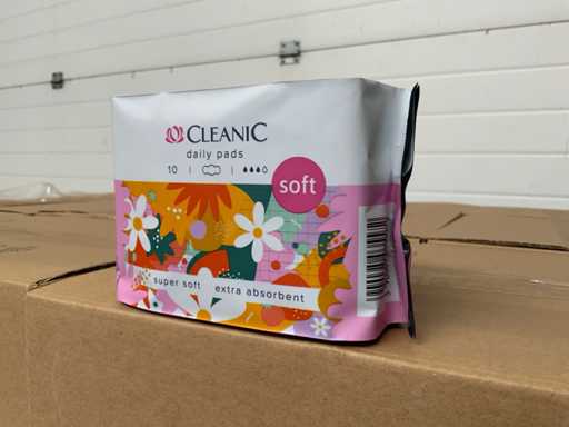 Cleanic day serviettes hygiéniques super douces avec ailes (26880x)