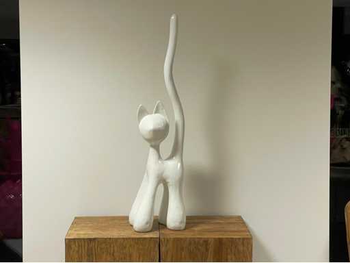 Cat / Kat met lange staart H100 White