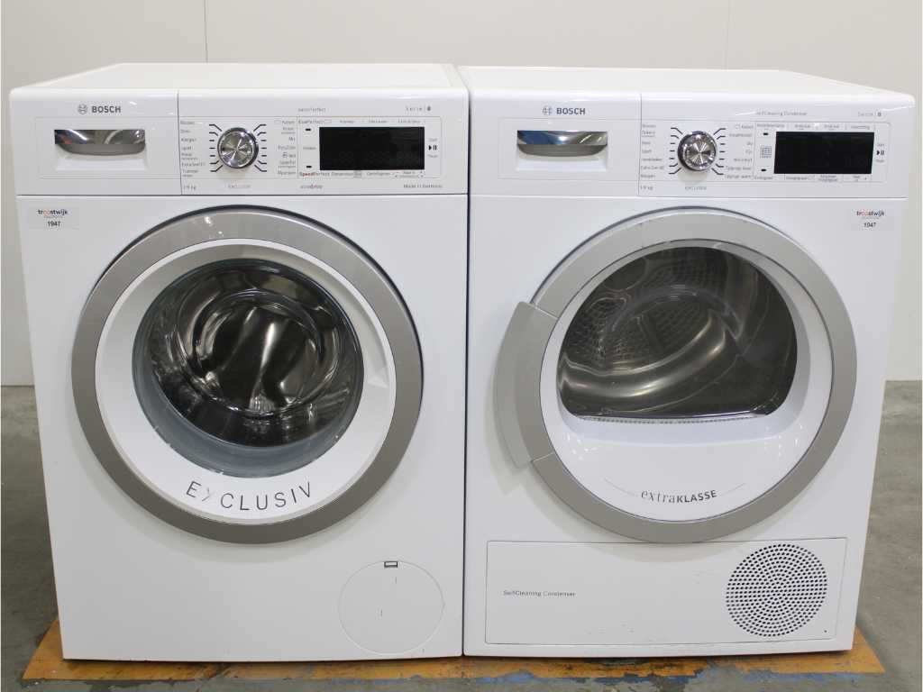Bosch Series|8 VarioPerfect Exclusiv Washing Machine & Bosch Series|8 SelfCleaning Condenser Exclusiv Dryer