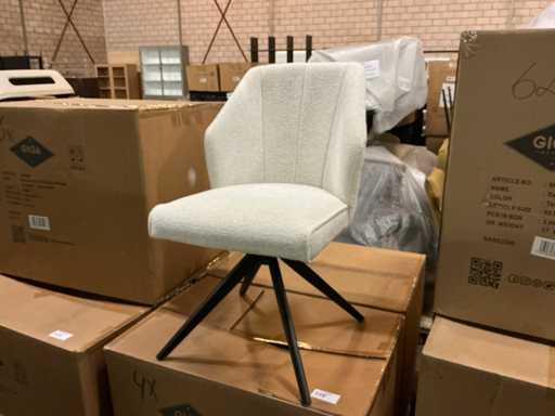 Giga Furniture Charlotte Fabric Beige Dining Chair (4x)