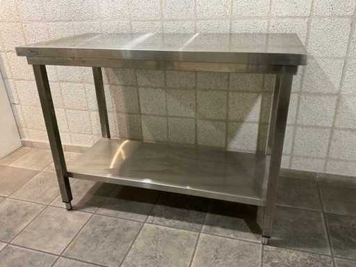 Stainless steel work table H.90 x W.120 x D. 60 cm