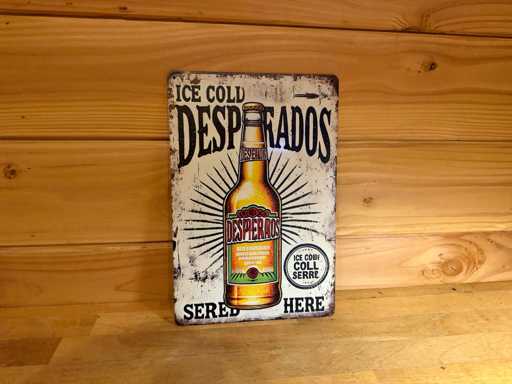 Cartello pubblicitario in metallo