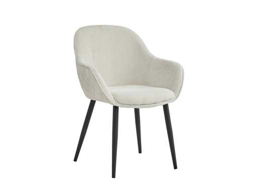 Colenis - Metropol Dining Chair - Set of 4 - Beige - Linen Fabric - Industrial - With armrest