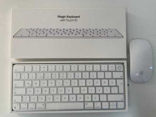 Apple - A2449 Magic Keyboard (turecka) z Touch ID + A1657 Magic Mouse