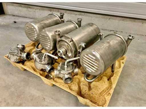 Set van 4 roestvrijstalen centrifugaalpompen