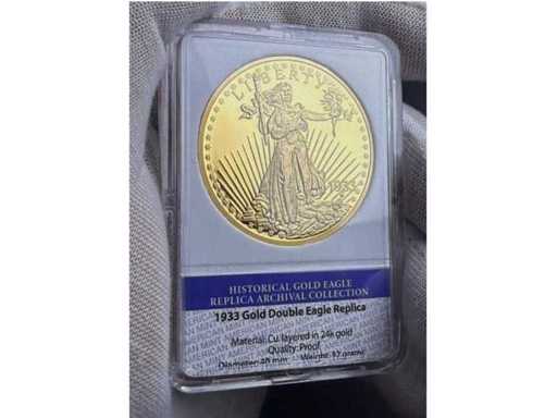 1933 Double Eagle Gold Replica Archival Edition USA Sammlermedaille mit Zertifikat – Gratis EU Versand