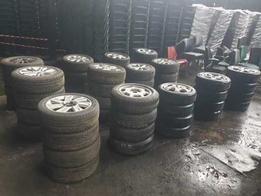 Car tires with aluminum rims 13x4