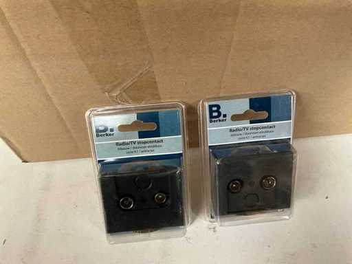 Berker Radio/TV stopcontact inbouw doorvoer-einddoos serie K1 antraciet (100x)