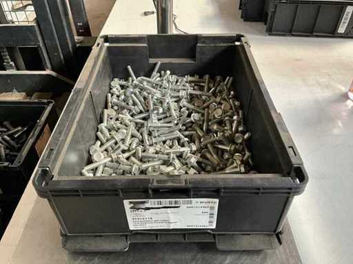 Würth 14.91 kg Hexagon stud bolt with flange M8x45 in stackable bucket