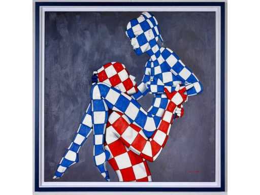 Jack Gage – Le Couple - olie op doek - 100x100 cm