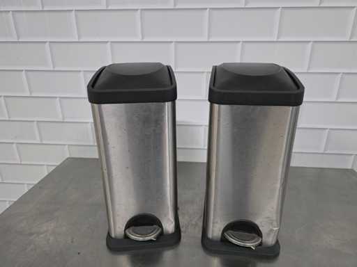 Coș de gunoi din oțel inoxidabil (2x)