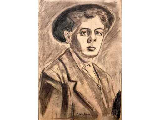 Modigliani - fusain sur papier - 48x38 cm