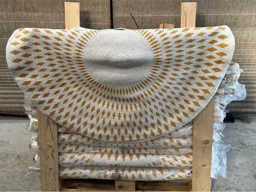 Sommerteppich – Sonnenteppich, weiß/beige, rund, Ø 120 cm (74x)